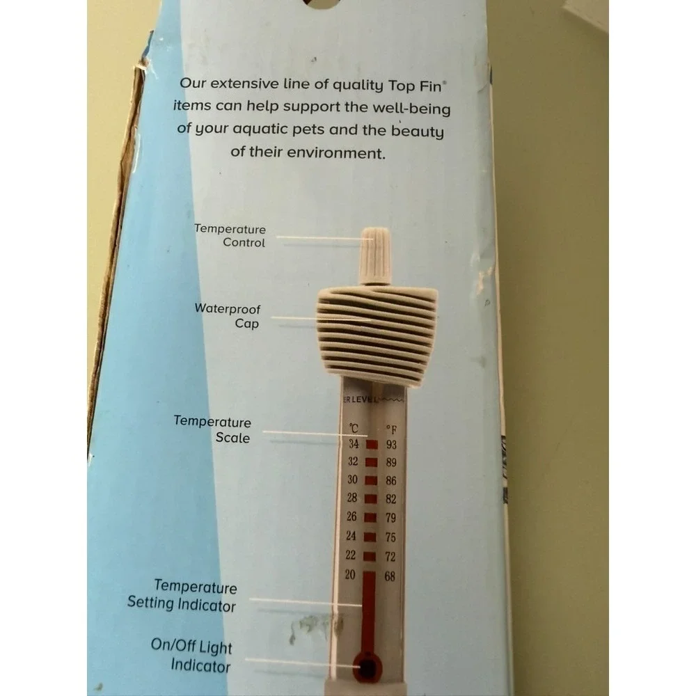 Top Fin H200 Aquarium Heater 200W Submersible Fish Tank Heater Up To‎ 65 Gal
